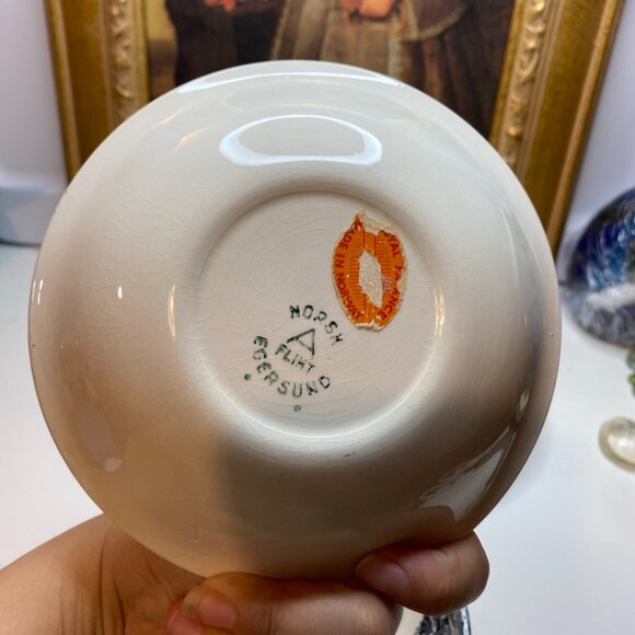 Set Of Six Vtg Egersund Norway Black Pheasant Transferware Shallow Bowls - Picture 12 of 16